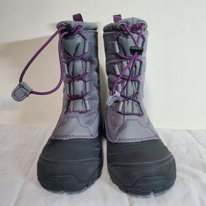 The North Face Unisex Kids Alpenglow IV Winter Snow Boots Gray Bungee Cord Sz 4